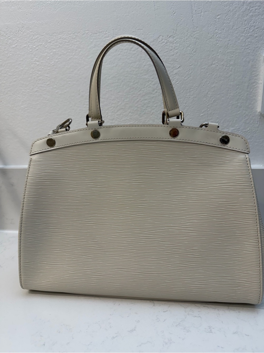 Louise Vuitton Epi Leather Soufflot MM Tote - Ivory / Off White - Picture 2 of 11